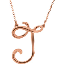 Script Initial Necklace With Chain