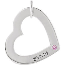 Sterling Silver Engravable Heart Loop Necklace