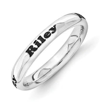 Sterling Silver Stackable Ring with Name