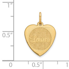 Heart Shaped Disc Family Charm with Engraving