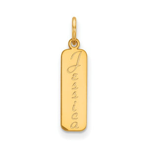 Vertical Engraved Name Charm Necklace