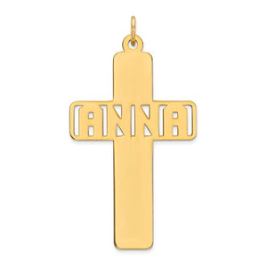 Cross Nameplate Necklace