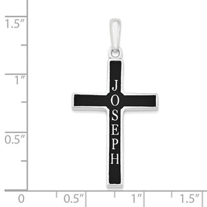 Religious Cross Charm Casted with Antiqued Letters