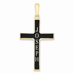 Religious Cross Charm Casted with Antiqued Letters