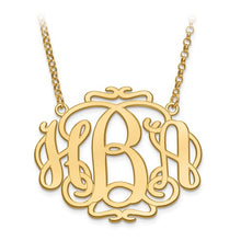 Monogram Necklace with Scroll Design 1 1/2 Inch
