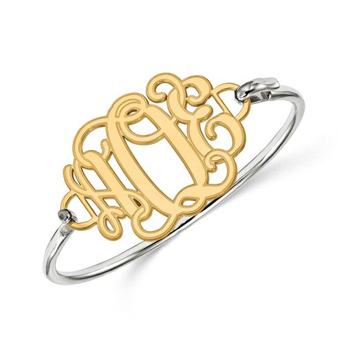 Etched Monogram Bangle Bracelet