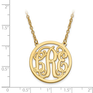Circle Etched Monogram Necklace 1 Inch