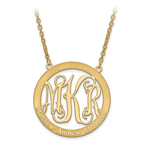 Family Circle Monogram Necklace 1 1/4 Inch