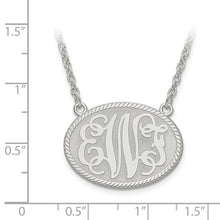 Oval Shape Engraved Monogram Necklace 1 Inch
