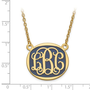 Enameled Monogram Necklace 1 Inch