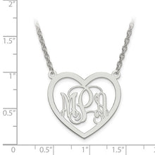 Heart Shape Monogram Necklace 1 Inch