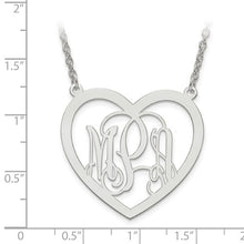 Heart Shape Monogram Necklace 1 1/4 Inch