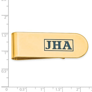 Money Clip with Enameled Monogram Letters
