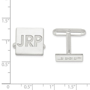 Square Cufflinks with Recessed Letters