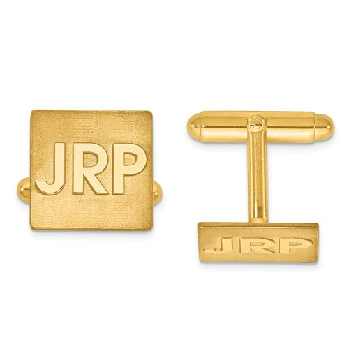 Square Cufflinks with Raised Letters
