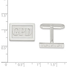 Rectangle Cufflinks with Raised Letters