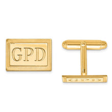 Rectangle Cufflinks with Recessed Letters