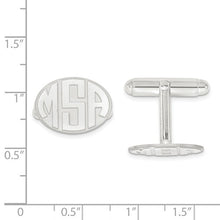 Oval Shaped Cufflinks with Raised Monogram Letters