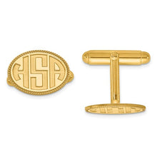 Oval Shaped Cufflinks with Recessed Monogram Letters