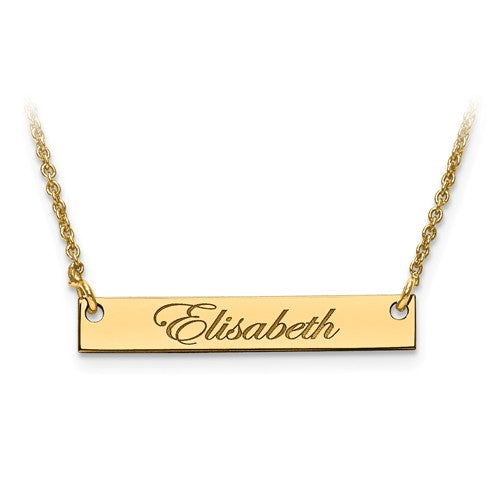 Engraved Bar Necklace 1 Inch