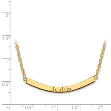 Engraved Curved Bar Necklace