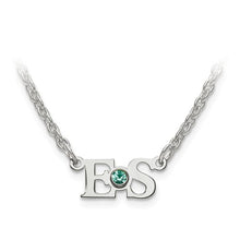 Birthstone Initial Necklace with Stone