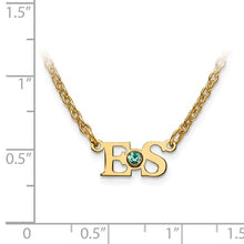 Birthstone Initial Necklace with Stone