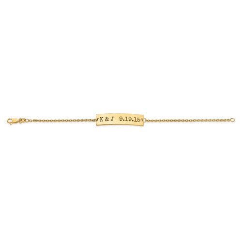 Bar Bracelet with Antiqued Initials and Date Engraving