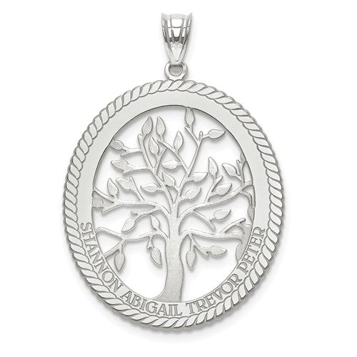 Family Treee Oval Pendant With Engraving