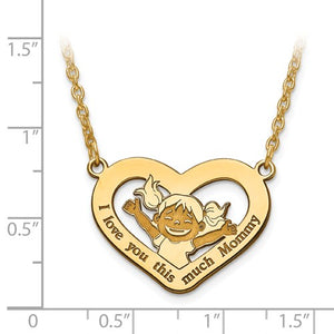 "I love you this much Mommy" Girl Family Pendant