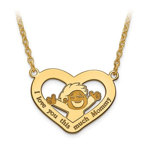 "I love you this much Mommy" Boy Family Pendant