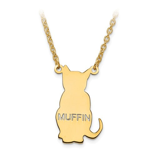 Cat Pendant with Cut Out Name For Your Pet