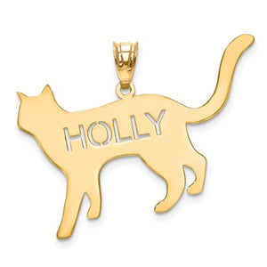 Cat Charm With Cut Out Name For Your Pet
