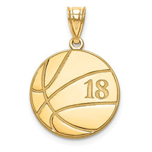 Basketball Sports Charm with Name and Number