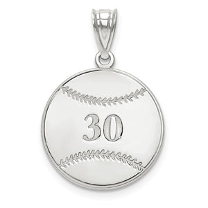 Baseball Sports Charm with Name and Number
