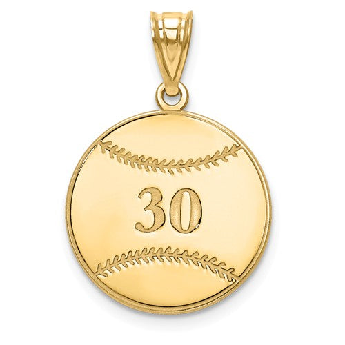 Baseball Sports Charm with Name and Number