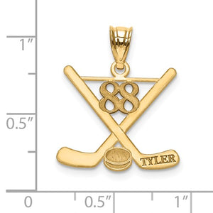 Hockey Sports Charm with Name and Number