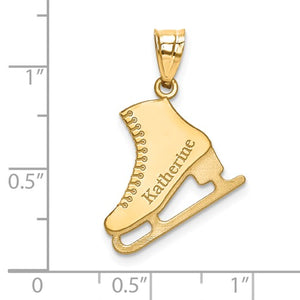 Ice Skate Sports Charm with Name