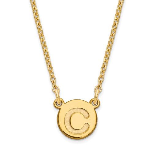 Mini Disc Initial Necklace with Chain