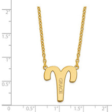 Engraved Aries Zodiac Necklace