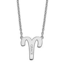 Engraved Aries Zodiac Necklace