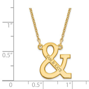 Ampersand Engraved Name Necklace with Chain