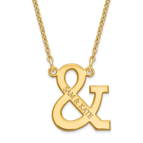 Ampersand Engraved Name Necklace with Chain