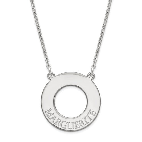 Open Circle Engraved Name Necklace