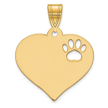 Paw Print Heart Charm For Your Pet 3/4 Inch