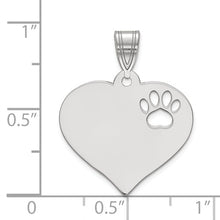 Paw Print Heart Charm For Your Pet 3/4 Inch