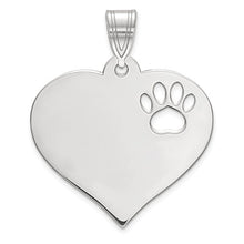 Paw Print Heart Charm For Your Pet 1 Inch