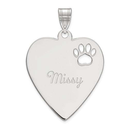 Paw Print Charm with Name For Your Pet 1 Inch