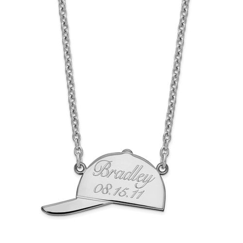 Engraved Baseball Cap Necklace