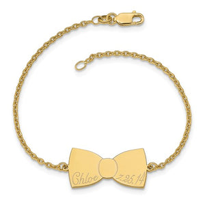 Bow Tie Bracelet with Engraving